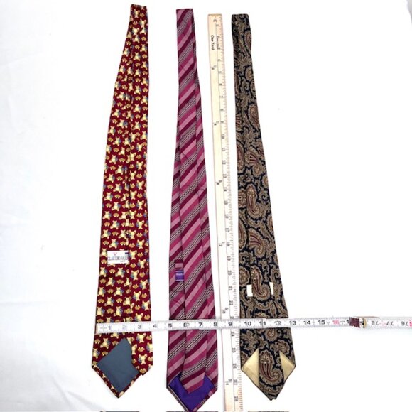 Set: 3 Valentio Neckites Burgendy Bear/Striped + 1 Valentino Mario Burgendy (61) - Picture 8 of 11